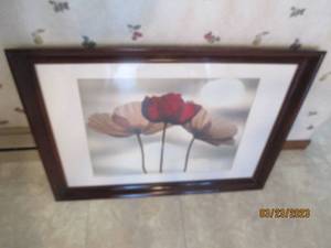 lot 247 image: Beautiful framed and matted floral ...