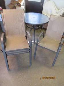 lot 263 image: Metal framed glass top Umbrella cap...