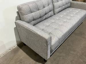 lot 6 image: Zinus Benton Sofy Gray Grid Tufted Cushions Sofa Couch