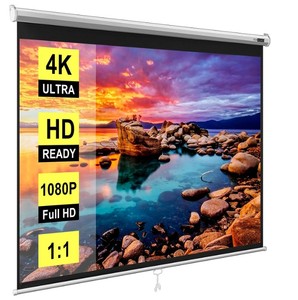 lot 8 image: VIVOHOME 120 Inch 11 HD Retractable Widescreen Manual Pulldown Projector Screen