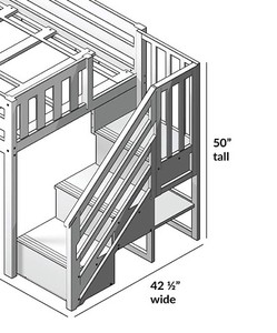 lot 20 image: Max & Lily White Staircase for Loft Beds