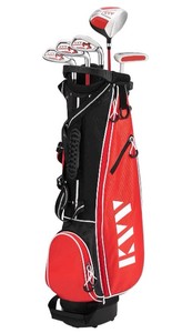 lot 32 image: KVV Junior Complete Right Hand 5-Piece Golf Club Set For Kids
