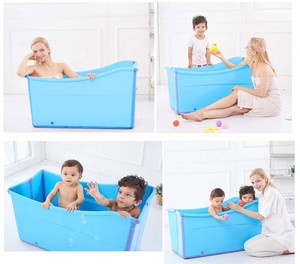 lot 34 image: W Weylan Tec Large Foldable Blue Bathtub