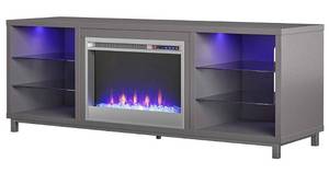 lot 35 image: Ameriwood Home Lumina Graphite Gray Fireplace TV Stand