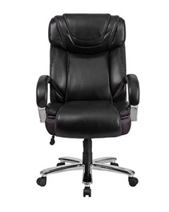 lot 38 image: Delacora 27-12 Inch Wide Black LeatherSoft Blend Executive Swivel Chair with Built-in Lumbar Support