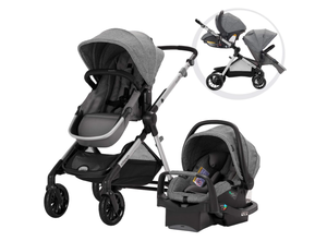 lot 61 image: Evenflo Pivot Xpand Modular Travel System with SafeMax Infant Car Seat
