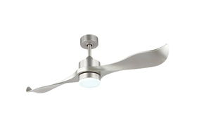 lot 70 image: 52 in. 2-Blade LED Propeller Ceiling Fan with Remote Control and Light Kit Included, Nickel, Indoor