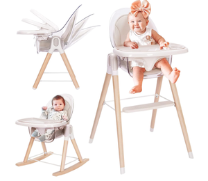 lot 71 image: Tiny Dreny Wooden High Chair for Babies and Toddlers, 7-in-1 Grow with Family Convertible Baby High Chair