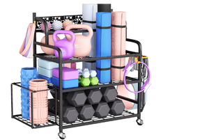 lot 72 image: VOPEAK Gym Rack Organizer Workout Storage for Dumbbells Yoga Mats Foam Rollers Kettlebells