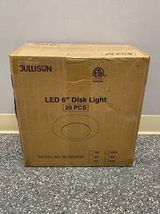 lot 86 image: Lot of 20 JULLISON 6 Inch 15W LED 900 Lumens Round Low Profile Recessed & Surface Mount Disk Light