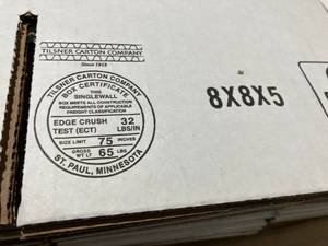 lot 99 image: Wholesale Pallet of 8x8x5 in. Tilsner Carton Company White Boxes