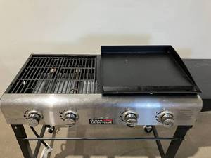 lot 97 image: Royal Gourmet 4-Burner Flat Top Griddle & Grill Combo Portable Propane Grill