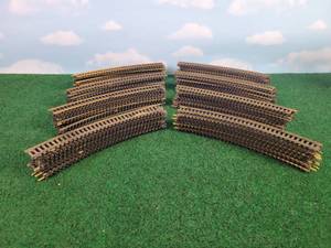 lot 506 image: (80) 9 Brass 18 Radius Curve HO Scale Track Sections