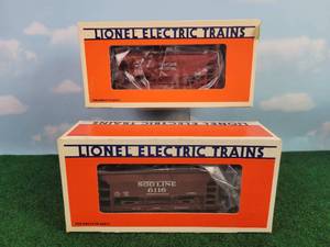 lot 548 image: (2) LIONEL O Scale Canadian National & SOO Line Ore Rail Cars