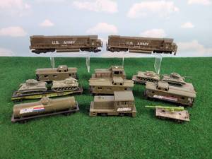 lot 502 image: Lot of US ARMY HO Scale Locomotives, Switchers and Cars