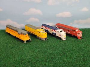 lot 648 image: (4) HO Scale Powered Locomotives Union Pacific #3258, Union Pacific #1206, 1776 & CP Rail #1412