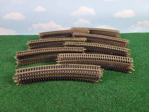lot 655 image: (80) 9 Brass 18 Radius Curve HO Scale Track Sections