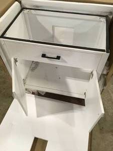Home Decorators Collection  Ainsley 36 in. W x 22 in. D Bath Vanity in White NO TOP Customer returns Review all pictures