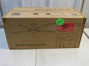 New - 52 Ceiling Fan with Light - Dark Walnut & Light Walnut Blades ModelCES525JL-FM