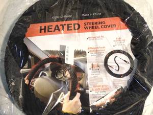 Heated Steering Wheel Cover 12 volt Plug In for 14.5-15 inch steering wheels