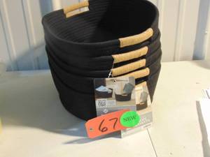 5 Pack Lot Members Mark Rope Baskets Black