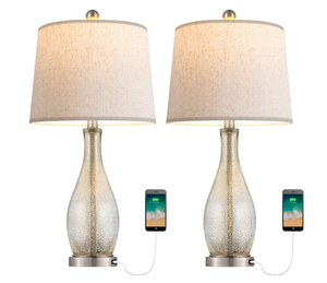 Oneach USB Table Lamps Set of 2 for Living Room 24.5