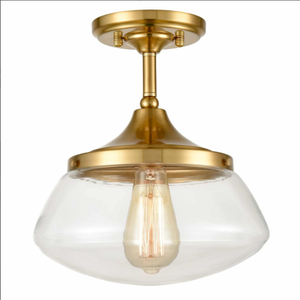 Claxy Modern Brass Semi Flush Mount Ceiling Light Fixture