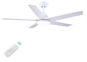 YUHAO 48 inch White Ceiling Fan with Lights and Remote Control