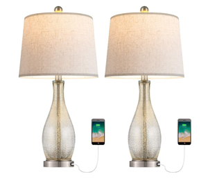Oneach USB Table Lamps Set of 2 for Living Room 24.5