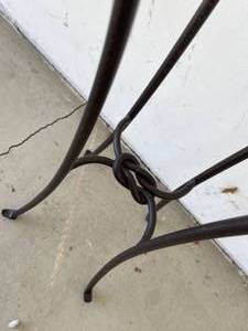 lot 182 image: Metal Glass Top Accent Table