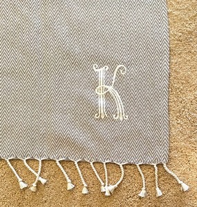 lot 113 image: Monogrammed K Blanket by Mudpie