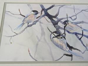 lot 39 image: Framed Bird Watercolor by Pat Beaubien
