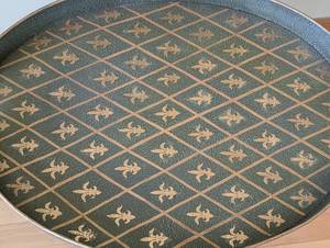 lot 259 image: Fleur de lis Metal Tray Top Accent Table