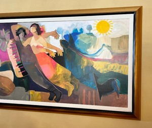 lot 6 image: Beautiful Framed Colorful Art Piece by Hessam Abrishami