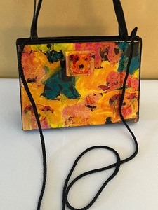 lot 201 image: Cute Acrylic Dog Themed Handbag by Angela Francone