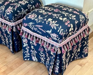 lot 154 image: Pair of Decorative Upholstered Footstools