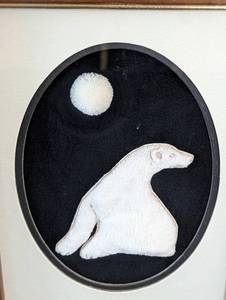 lot 291 image: Small Framed Polar Bear Made of Caribou Hair