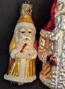 lot 327 image: Pair of Glass Santa Ornaments