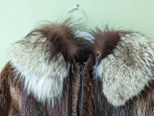 lot 282B image: Vintage Hooded Fur Coat