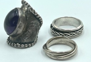 lot 229 image: Three Sterling Silver Rings