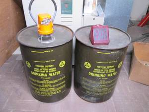 2 Civil Defense 17.5 gallon water s...