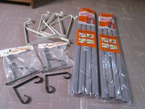lot of pipe insulation, hooks and b...