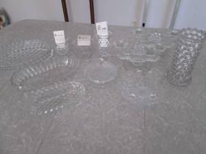 Clear glass dining set in addition ...