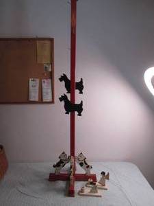 Wood coatrack with candleholders...