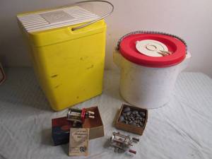 Fishing coolers sinkers, vintage re...