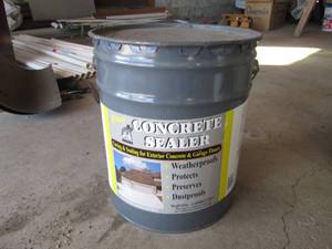 5 gallons of concrete sealer...