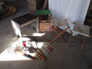 Camping lot, 2 vintage.stoves, utin...