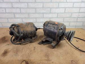 lot 600 image: (2) Electric Motors - Untested (No Cords  Bad Cord) - See Description for Specs - NO SHIPPING
