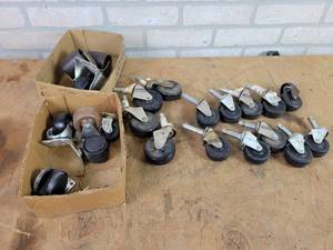lot 628 image: Large Lot of Assorted Caster Wheels (4) 2.5 w 716 Shaft, (6) 2 w 716 Shaft and Many More