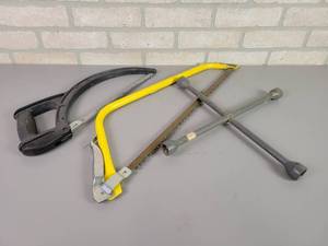 lot 639 image: 4-Way Tire Iron, Tree Saw and Hacksaw